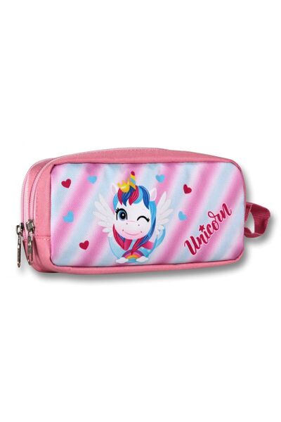 ÜMİT ÇANTA Σετ σακίδιο πλάτης και μολυβοθήκη Cennec Unicorn με ροζ χαριτωμένο σχέδιο δημοτικού σχολείου - κορίτσι