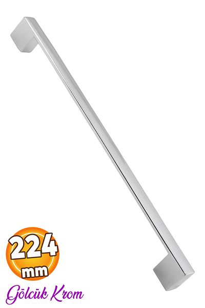 Badem10 Gölcük Chrome Kitchen Drawer Cover 224 mm Metal Handle