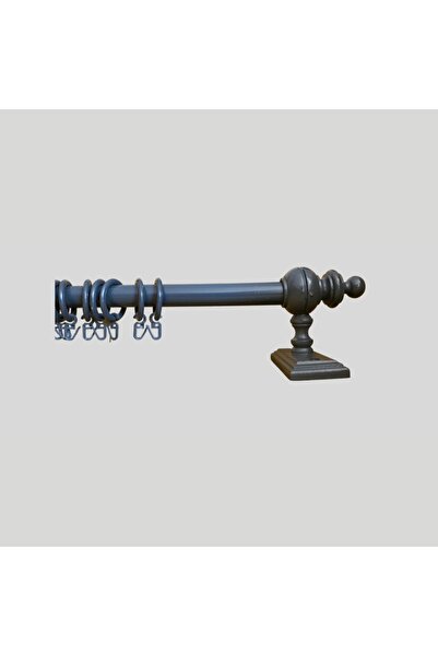 Orlenda Ahşap Başlıklı Alminyum Boru Rustik Perde Askısı Raysız 120cm