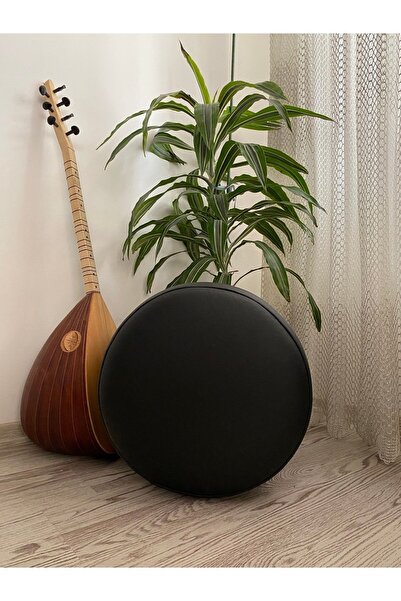 Papuli Ahşap Ayaklı Suni Deri Yuvarlak Puf&bench Koltuk/tabure