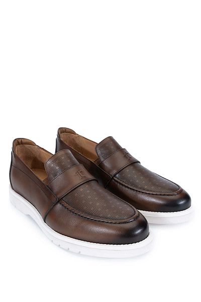 Tamer Tanca Men's Tan Loafers - Genuine Leather Shoes