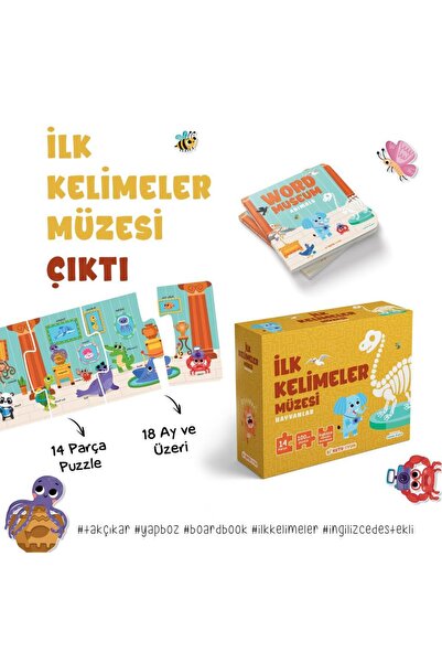 Bi Kutu Oyun İlk Kelimeler Müzesi – Hayvanlar (İngilizce Destekli Kitap ve Yapboz Seti)