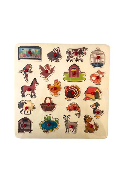 Laylay Toys Hayvanlar ve Barınakları Puzzle Kulplu (33x33 cm)