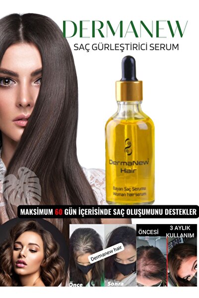 dermanew hair Bayanlara Özel Saç Gürleştirici Serum / 3 Adet Serum 1 Adet Roller Şampuan