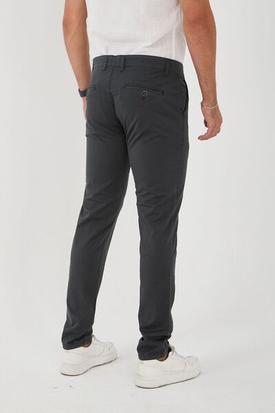 BROCARD Erkek Likralı Slim Fit Antrasit Chino Pantolon