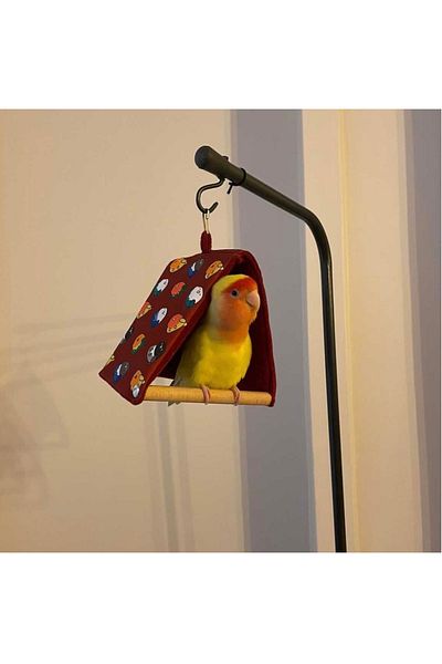 Kuşarkadaşım Sevda & Lovebird Blue Sleeping Swing Wind-Breaking Tent Swing