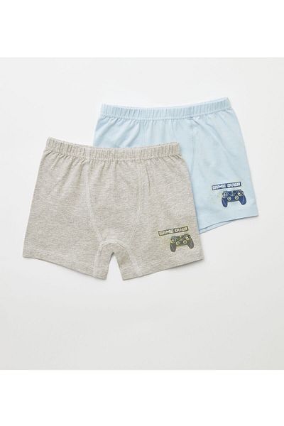 natuline Boy's Organic Cotton Lycra Boxer 4 Pcs Game Over Lycra 3502-4