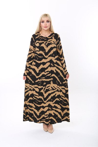 mezura tekstil Plus Size Viscose Combed Cotton - Maxi Dress Suitable for Hijab