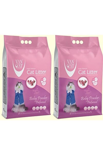 Bentaş Van Cat Bebek Pudrası Kokulu İnce Tane Kedi Kumu 10 Kg x 2 Adet