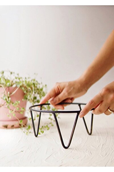 Rivelsa Home Metal Mat Siyah Servis, Sunumluk Yükseltici Stand