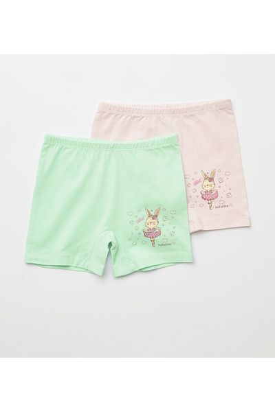 natuline Girl's Sweet Rabbit Lycra 4-Piece Boxer 5501-4