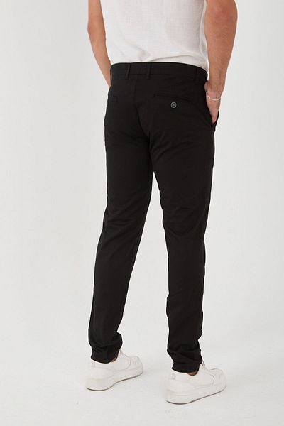 BROCARD Black Slim Fit Lycra Men's Chino Pants