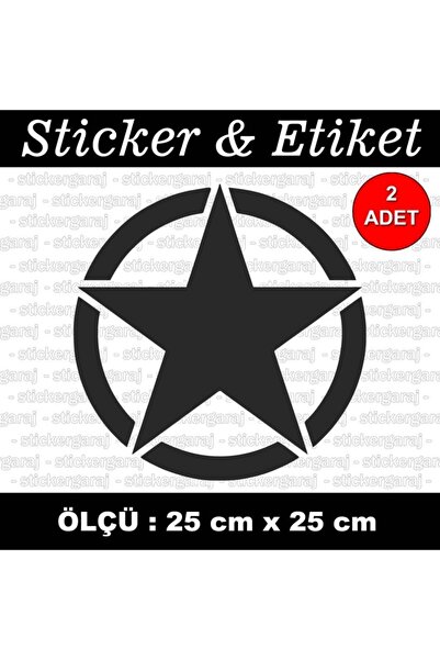 auto Yan Kapı Yıldız Kapı Askeri Sticker - Araba Motosiklet Kask Cam Laptop Uyumlu Etiket