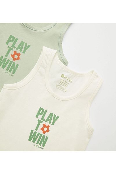 natuline Boy's Organic Cotton Lycra Undershirt 4-pack Play To Win 3003-4