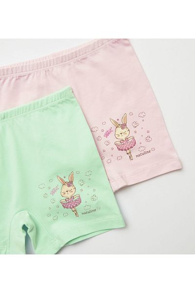 natuline Girl's Sweet Rabbit Lycra 4-Piece Boxer 5501-4