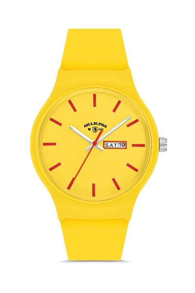 Aqua Di Polo 1987 ساعة يد سيليكون صفراء للجنسين APWR 031821