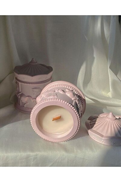 LARA küçük dükkan atolyesi 1 Adet Pembe Atlı karınca Beton Mum