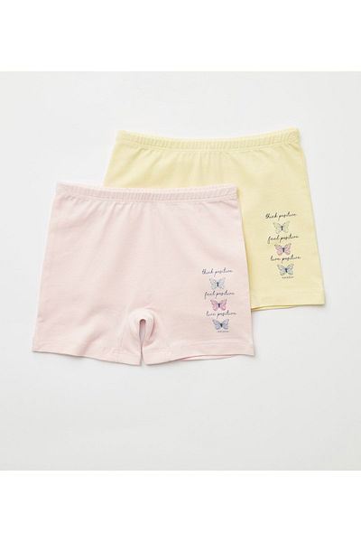 natuline Girl's Positif Butterfly Lycra 2-pack Boxer