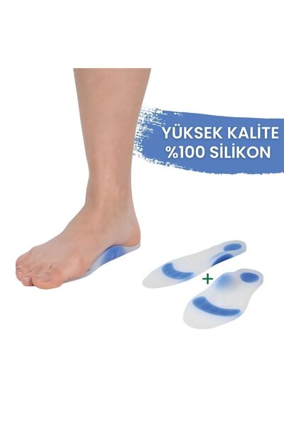 Exxen Ark Takviyeli Taban Düşüklüğü Düz Taban Içe Basma Destekli Anatomik Silikon Ayakkabı Tabanlığı