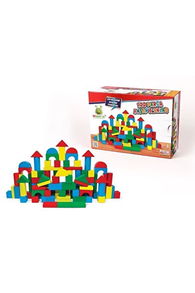 WOODOY 100 Parça Renkli Ahşap Bloklar