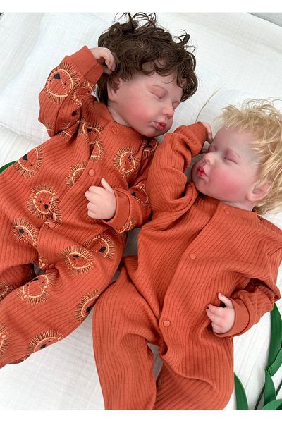 PATSAN 2-Piece Baby Sleeping Bag - Cotton, Booties, Flexible Corded Fabric, Tile Lion