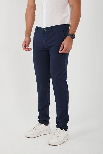 BROCARD Navy Blue Lycra Men's Chino Pants
