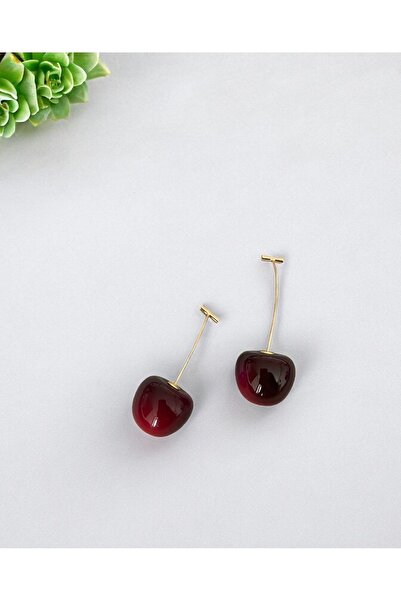 SİSTORİZE Your Luxury Kiraz Küpe Çelik Altın Kaplama Tasarım Cherry Küpe