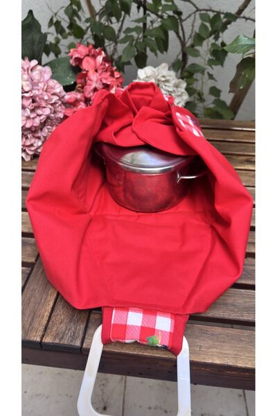 Çengelli İğne Borcam Carrying Bag Red Gingham