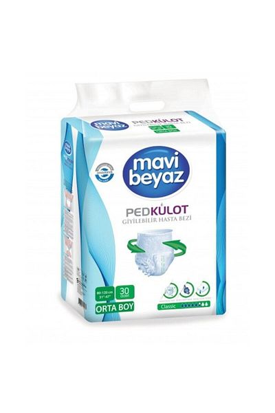 Mavi beyaz Absorbent Panties Medium (medium size) 4 Pack of 30
