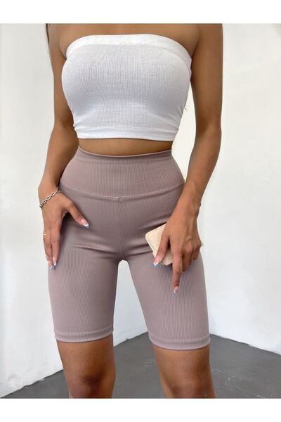 Cyber Lady Pantaloni scurți din velur pentru ciclist, pentru femei, din nurcă, cu talie înaltă, deasupra genunchiului, ocazional și sport.