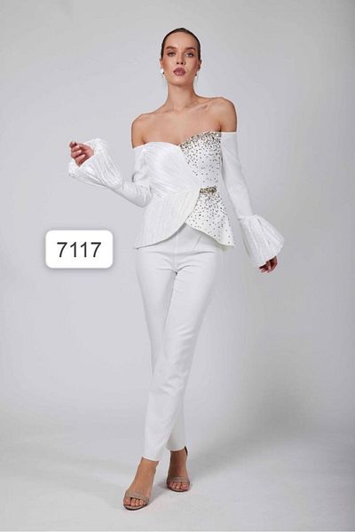 Robes Strapless Pleated Satin Crepe Jumpsuit - Embroidered Detail