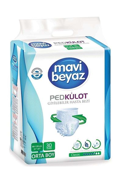 Mavi beyaz Pad Absorbent Panties Patient Diapers Medium Medium 90 Pieces