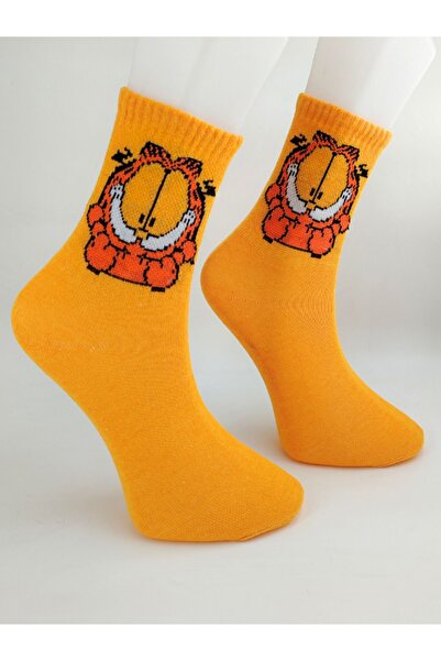 Shuttle Park Garfield Unisex Yellow Patterned College Socks