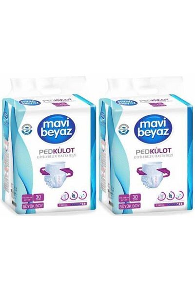 Mavi beyaz Pad Absorbent Panties Adult Patient Diaper (large) Large Size 2x30=60 Uses