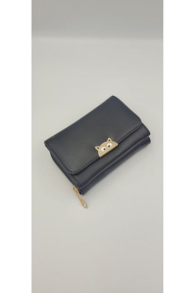 KIRASE Women's Cat Detailed Stylish and High Quality Medium Size Wallet with Many Pockets