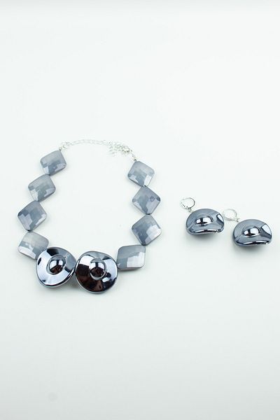 Pridza Gray Women's NecKlace and Earring Set