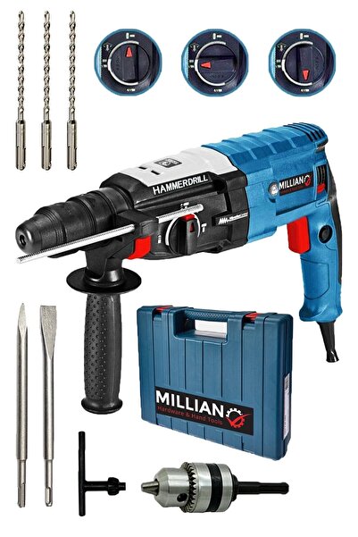 Millian Italyan 3200 Watt Kırıcı Delici Metal Dişli Sjs Şanzuman Hilti Darbeli Matkap + 5 Uç