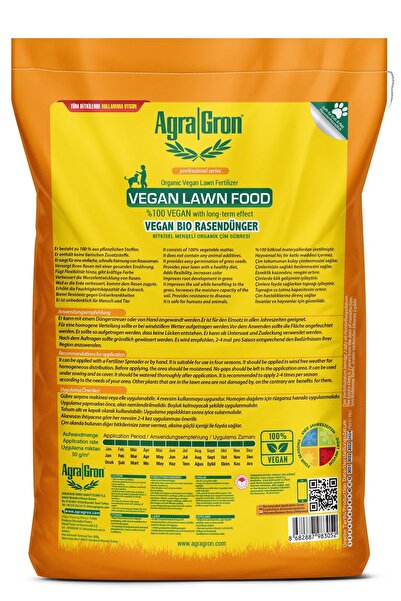 AgraGron Çim Gübresi 6 Kg Organik İçerikli Çim Coşturan Gübre Alman Lisanslı