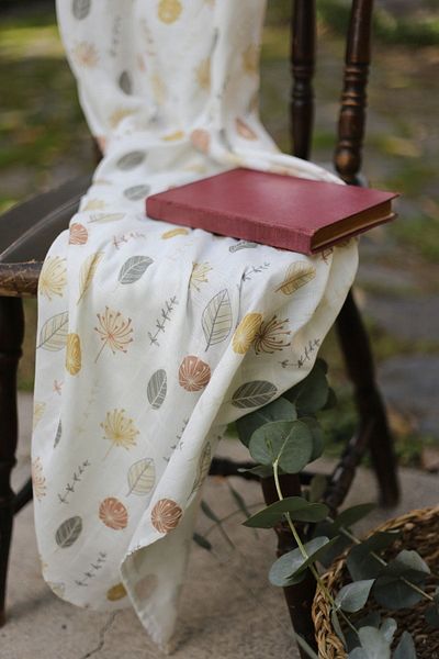 Mujo Baby&Kids Double Layer Muslin Blanket 115*115 - Organic 50% Bamboo 50% Cotton - Vintage Collection