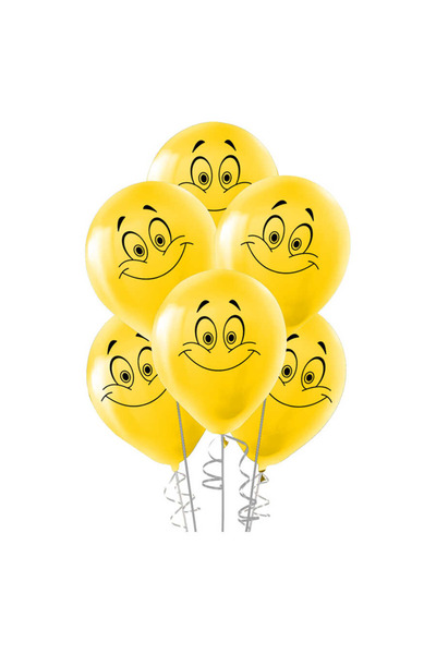 kidspartim Gülen Yüz Baskili Sari Balon