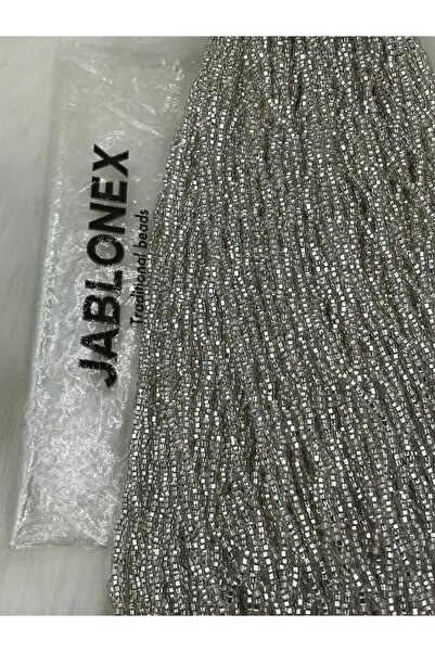 Caglar Accessories 0.11 خرز رملي مصفوف (فضي شفاف) 500 جرام