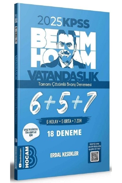 Benim Hocam Yayınları Benim Hocam 2025 KPSS Vatandaşlık 18 Deneme Çözümlü - E...