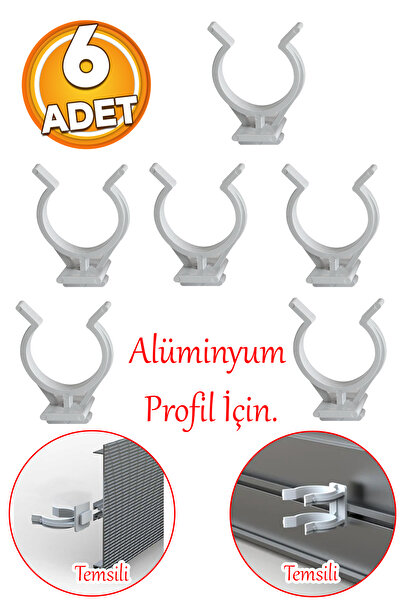 Badem10 Alüminyum Baza Klipsi Mutfak Dolap Tezgah Alt Kısım Kapatma Klips Mobilya Ayak Tutucu Toka 6 Adet