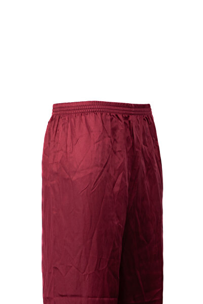 Ottoland Satin Men's Pajamas - SoliD Color, Elastic Waist, No Pockets, WiDe Leg Comfortable Cut