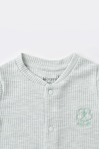 Biorganic Organic Baby Jumpsuit - Mint Green| 100% Organic Cotton Waffle Fabric And Gots Certified