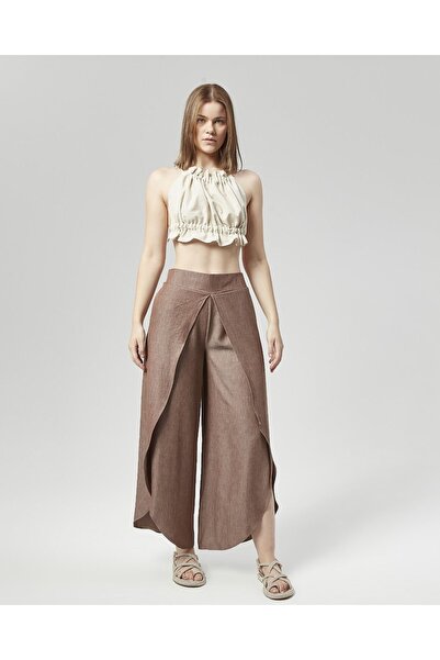 Nuseel Нова колекция Atlantis Fabric - Плъзгащи се парео панталони, кафяви