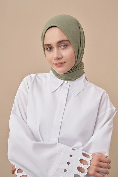 ARMANDA Σάλι με σχέδιο Bamboo Kraş - Λινό Πράσινο