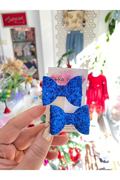 Toka Perisi 2'li Saks Mavisi Mini Fiyonk Klips Toka