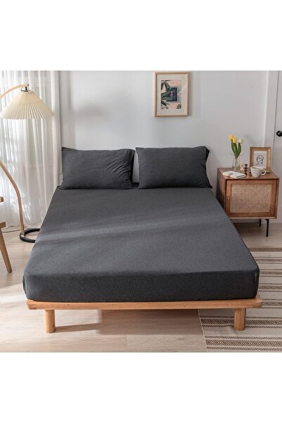 Good Morning 2 Double Anthracite Sheets - Elastic Pillow Case 160x200