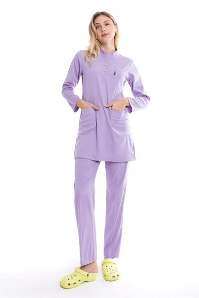Uçak Medikal Set uniformă Hijab Liliac Karya